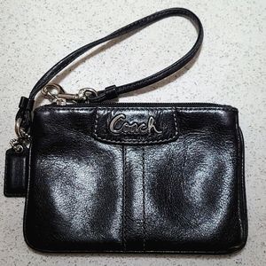 Coach Black Leather Wristlet